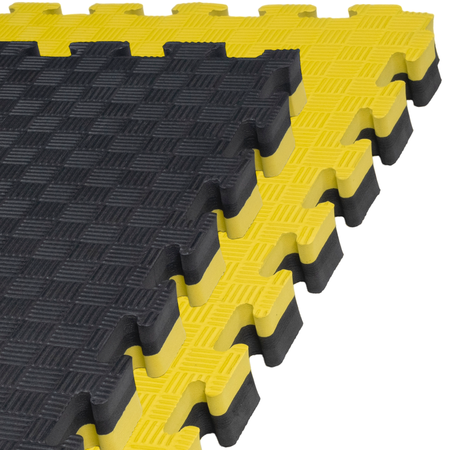 Foam floor mat PRO 3cm (100x100cm) - Black - Yellow