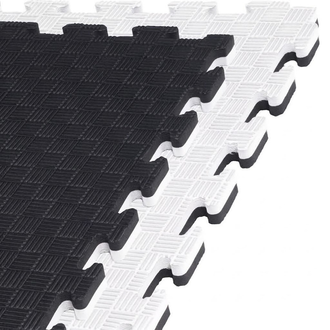 Foam floor puzzle mat PRO 2cm (100x100cm) - Black - White