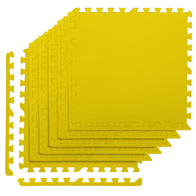 Set of 6 pcs | Foam floor puzzle mat 1cm (60x60cm) - Yellow