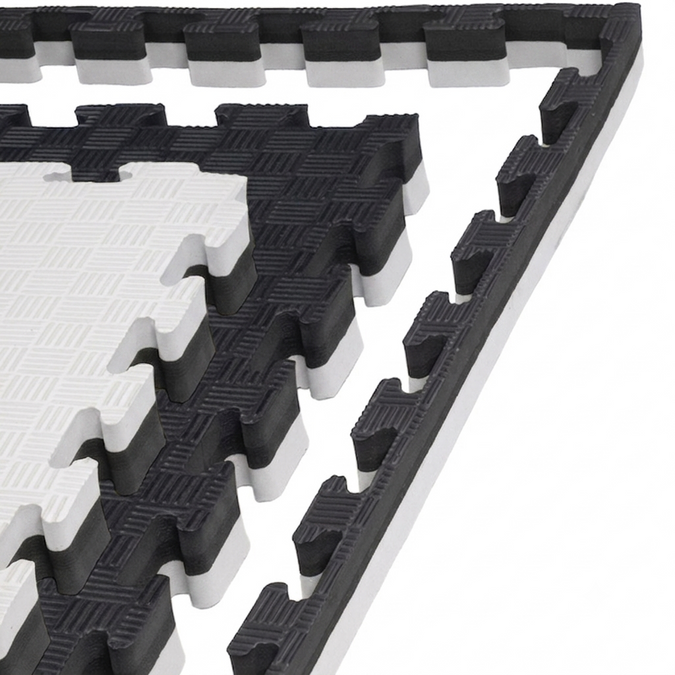 Foam floor mat PRO 4cm (100x100cm) - Black - White