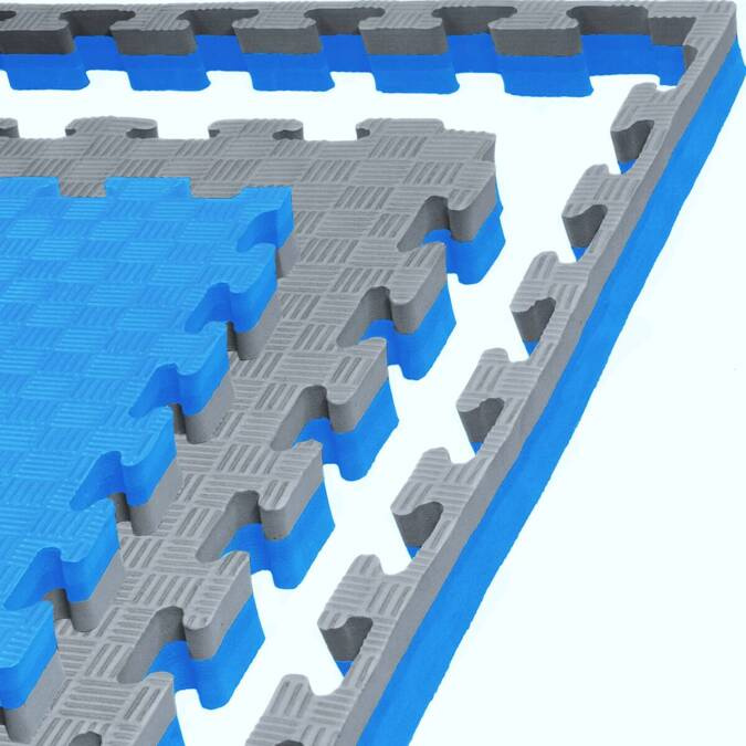 Foam floor mat PRO 4cm (100x100cm) - Grey - Blue