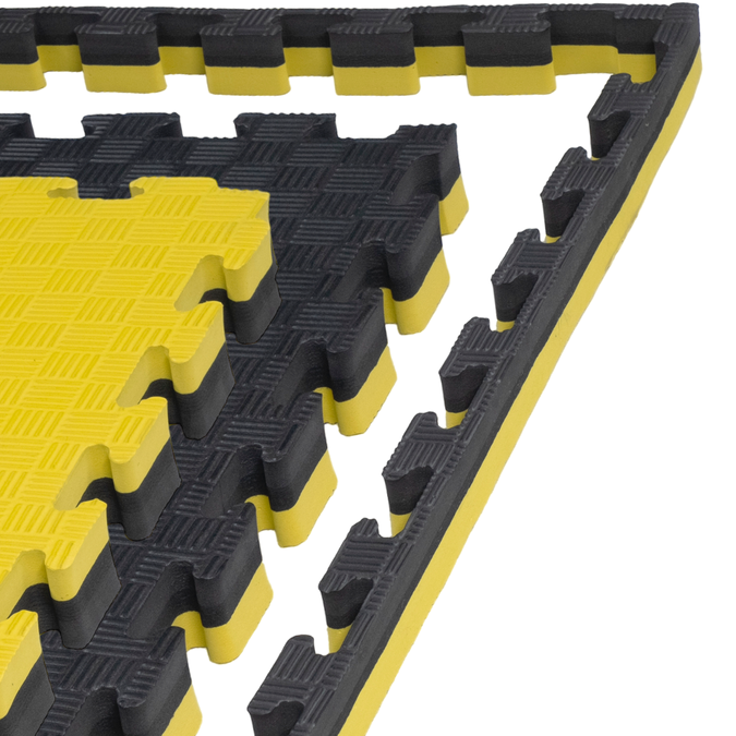 Foam floor mat PRO 4cm (100x100cm) - Black - Yellow
