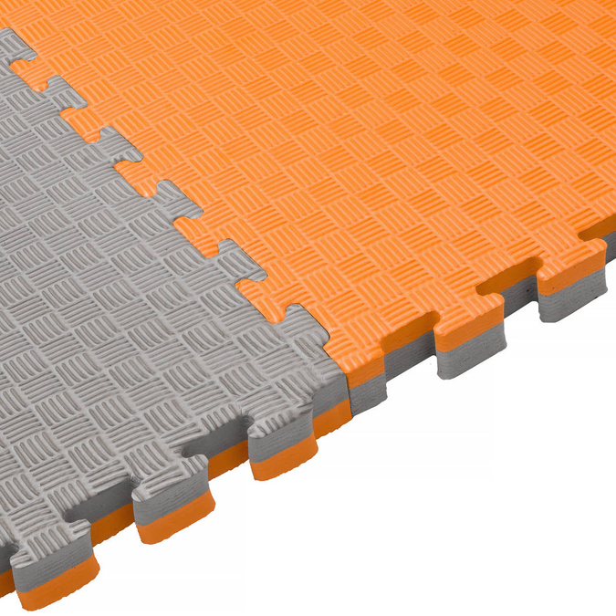 Foam floor mat PRO 4cm (100x100cm) - Grey - Orange