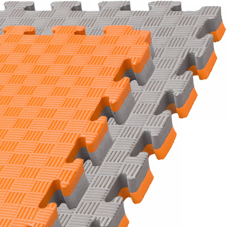 Foam floor mat PRO 4cm (100x100cm) - Grey - Orange