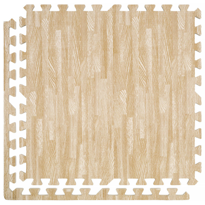 Zestaw 6szt | Mata podłogowa 1cm (60x60cm) - Drewno Białe